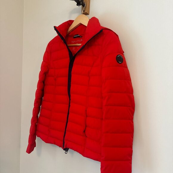 Red Puffer Jacket Nautica - Size S - Picture 1 of 5